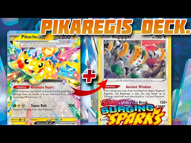 NEW ⚡️ Pikachu ex from Surging Sparks ⚡️ & Regis deck! (First impressions & testing) Pokémon TCG