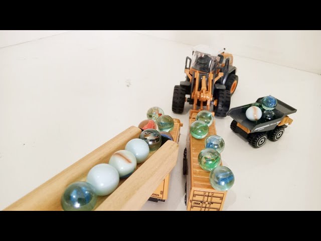 Marble Run Race ☆ HABA Slope & Retro Truck, Garbage Truck Long Version Garbage Truck Tractors