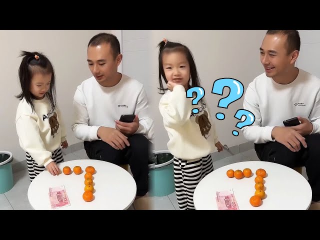 How Should I Place The Oranges To Get Dad’S Money?#cutebaby#funnyvideos#smile