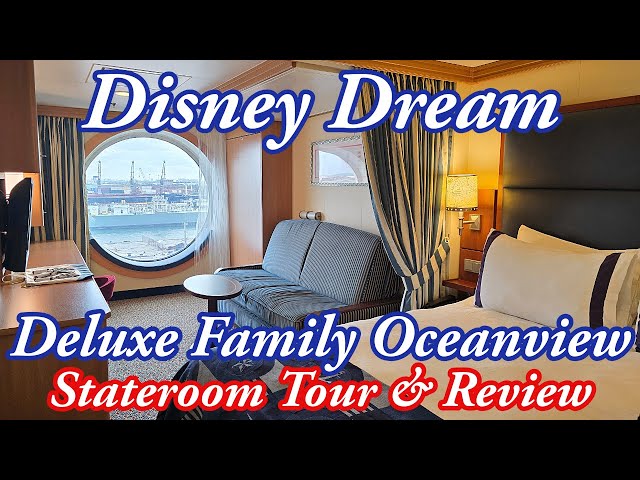 Disney Dream Cruise Deluxe Family Oceanview Stateroom Tour & Review.