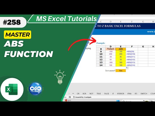 Master the ABS Function in Excel In Less Than 2 Minutes