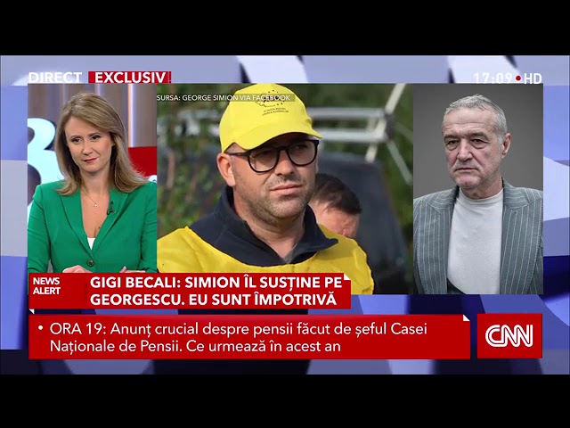 Gigi Becali, în direct la Antena 3 CNN: "Simion îl susţine pe Georgescu, eu sunt împotrivă"