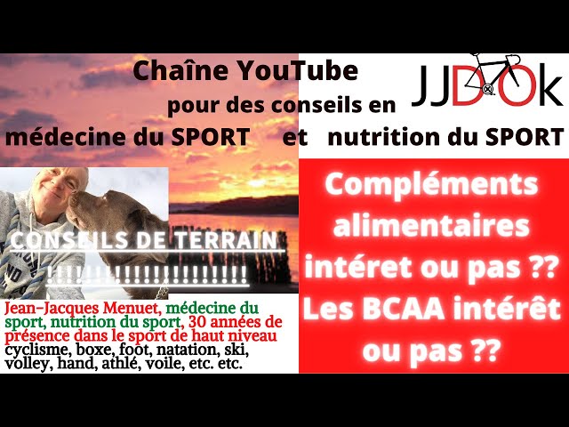 Vidéo sur les compléments alimentaires acides aminés BCAA, conseils d'un nutritionniste du sport