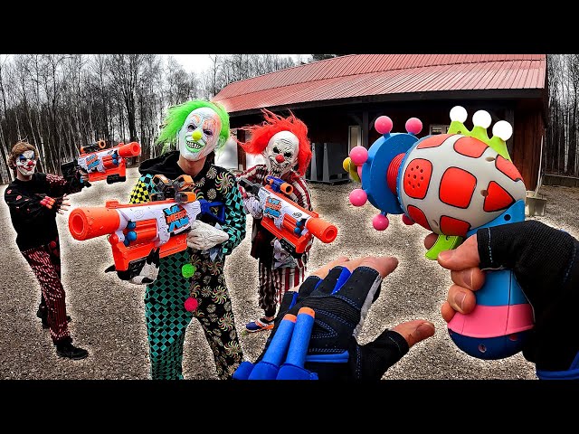 NERF WAR | They turn me into a CLOWN?!