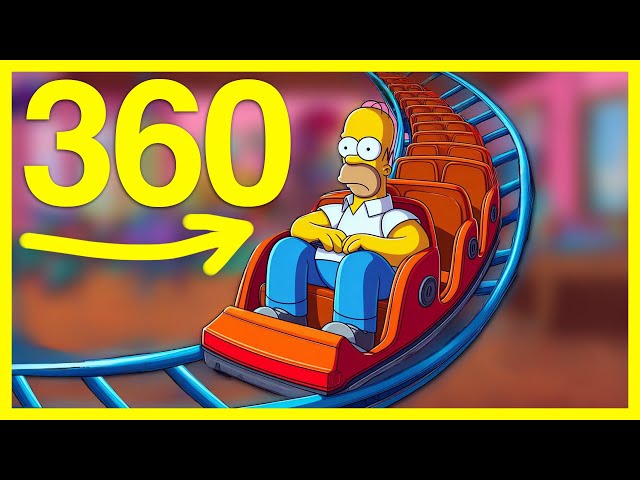 THE SIMPSONS in 360! 🟨  360 VR Roller Coaster