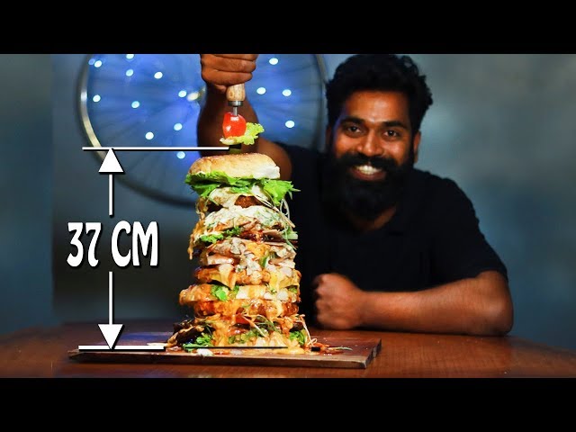 BURGER CHALLENGE - India's Largest Burger | M4 Tech Vlog | 14.5 Inch ( 37 CM )