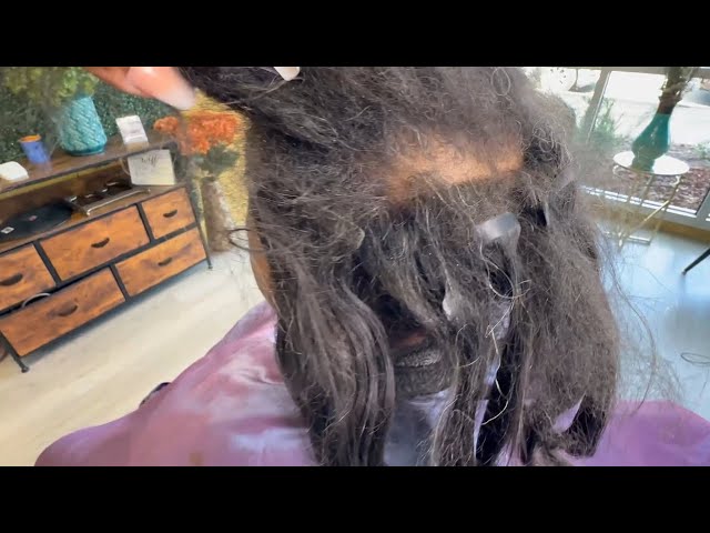 How to care for thin natural hair| Gray hair cut into a bobb