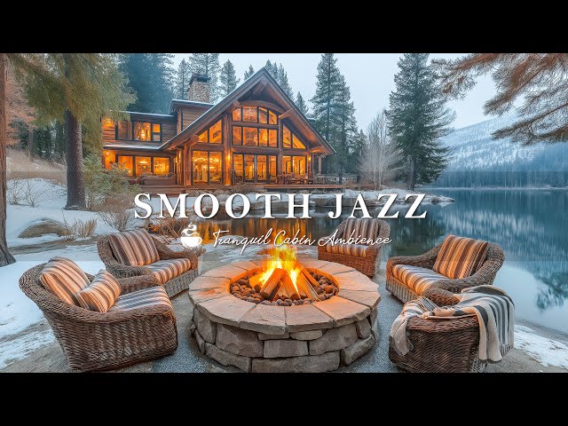 Cozy Winter Lakeside Retreat ❄️ Smooth Winter Jazz | Relaxing Coffee Ambience For Peaceful Days