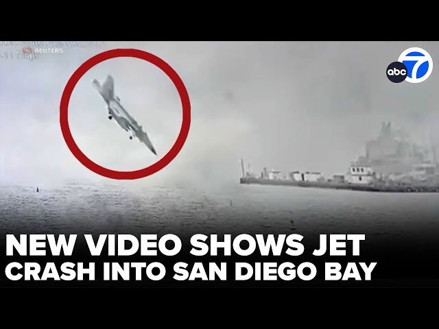 New video shows the moment fighter jet crashes into San Diego Bay