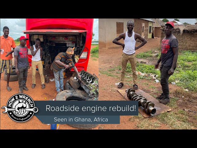 Roadside engine rebuild seen in Africa! #ghana #wow #engine rebuild