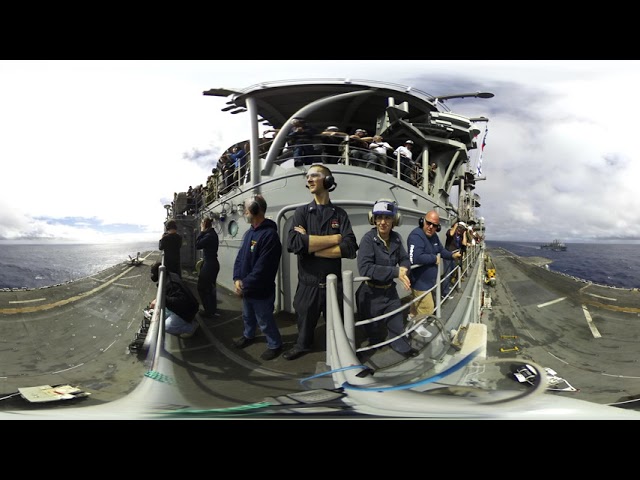 VR of F-35 takeoff from deck of an LHD carrier