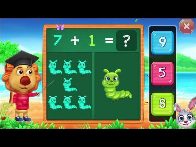 Math Kids - Adding Fun - Count the Objects and Tap on the Missing Number - Kids School