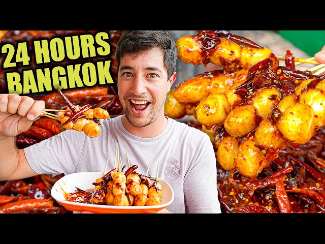 24 Hours of BANGKOK Street Food 🇹🇭 ULTRA SPICY Thai BBQ, River Prawns & Michelin Bananas!