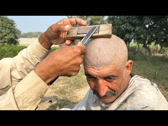 ASMR Amazing Old Man 👨‍🦳 Head Shaving With Barber Old [ASMR SHAMS]