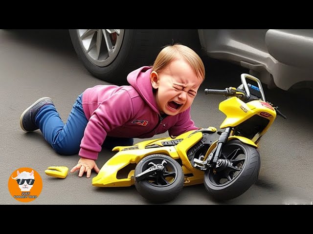 AWW! Cutest BABIES in Trouble When Sliding Tricycle #2 - Funny Baby Videos | Just Funniest