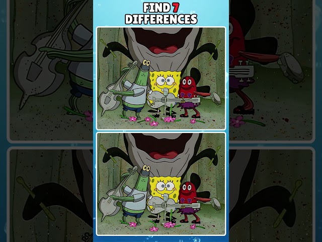 🧽🦀 Find 7 Differences⭐🦑 | #findthedifference #spongebob