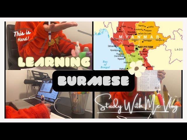 Study With Me VLOG | Learning Burmese, first day at Language Class (W/Music & Background noise)