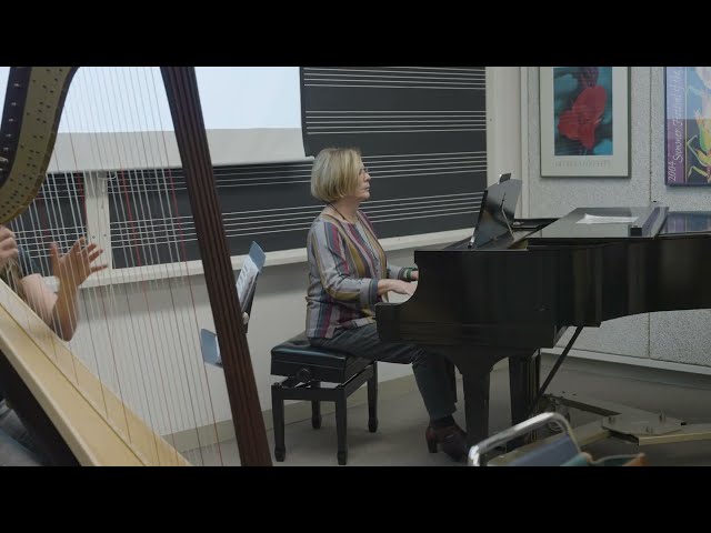 Harp, Flute, and Piano Performance in Topics in Music Course