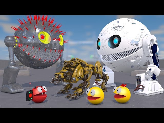 Pacman vs Monsters Compilation | Pacman & Mecha Dog & Droid Pacman vs Biped Robot Monster | StrEat