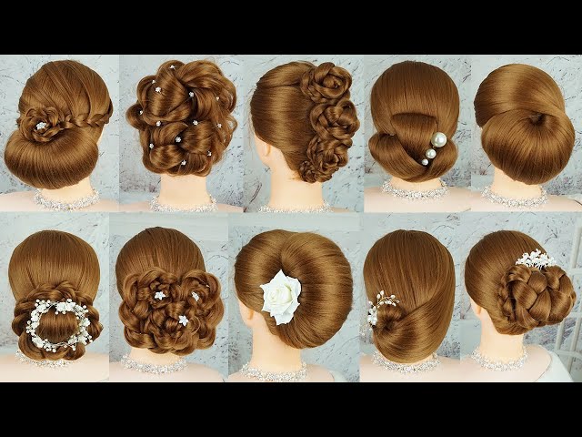 10 Different And Easy Hairstyle | Simple Bun Hairstyle For Wedding And Party