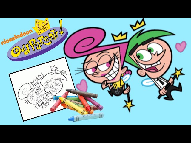 🔵 Coloring Cosmo & Wanda the magical fairies | The Fairly OddParents Coloring Book Pages