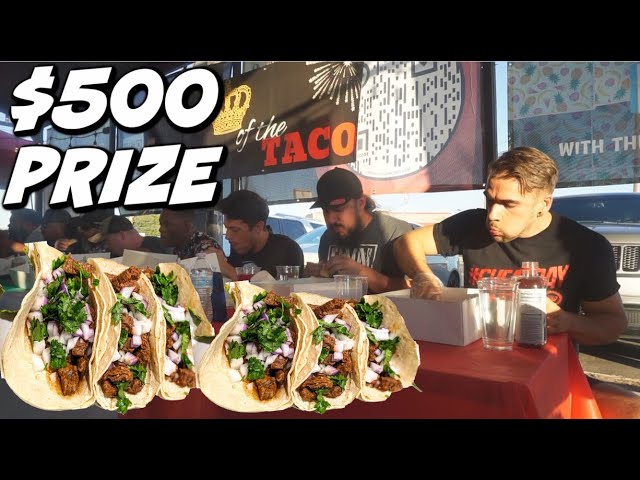 $500 Taco Eating Contest In Texas! Delicious Mexican Street Tacos | Man Vs Food