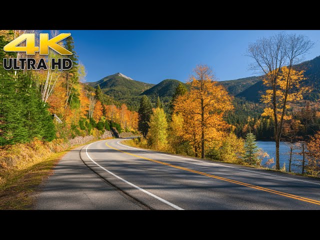 Montana Mountain Scenic Drive on US Route 2 in Glacier National Park 4K - Montana Fall Colors