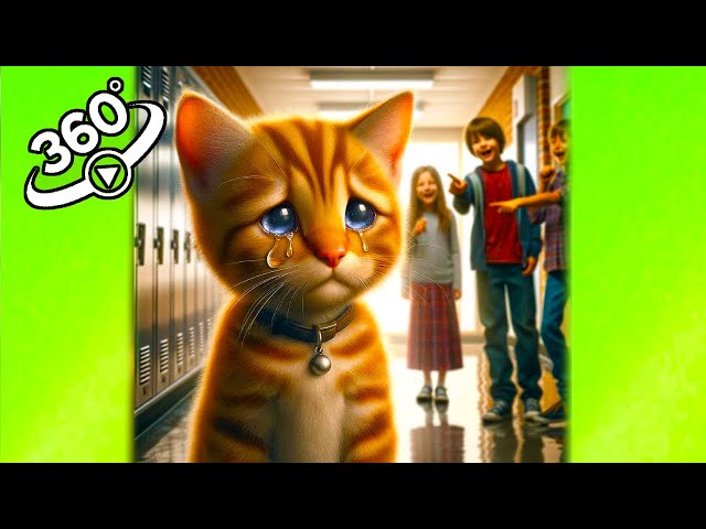 Poor cat Bullied at School #cat VR/360°