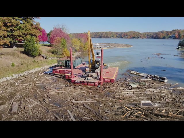 Excavator in Action: Post-Hurricane Debris Cleanup at Claytor Lake | USACE Mission