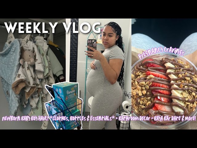 WEEKLY VLOG| Newborn Baby Boy Haul! *Clothes, Bottles & Essentials* + Bathroom Decor +Baya Bar Date!