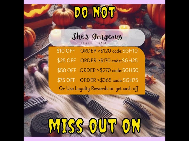 She's gorgeous hair October sale!! #follow #wigs #share #sale #subscribe #discounts