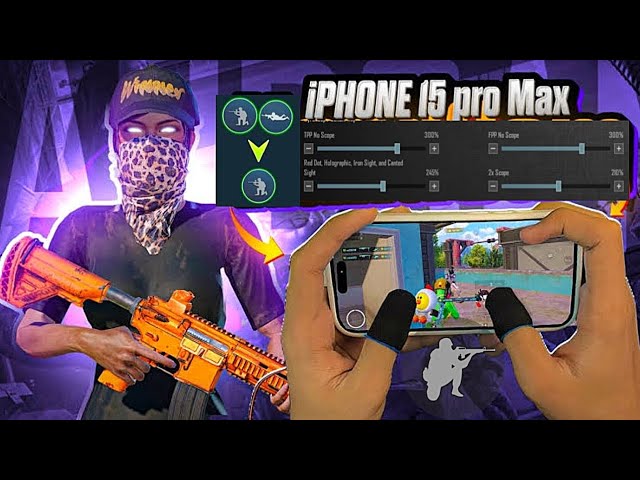 iPhone 15 Pro Max Unboxing | PUBG Mobile Gameplay Control & Setting | 4 Finger + Gyro!