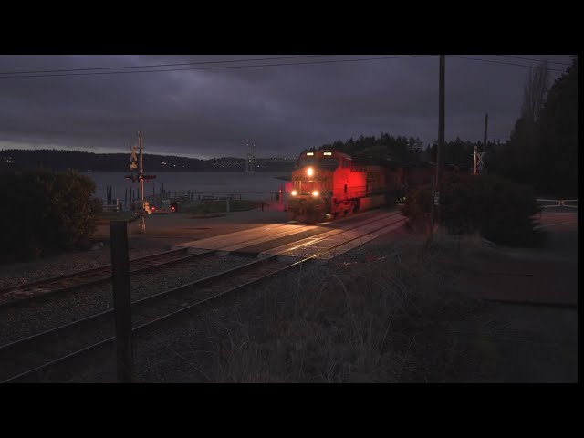 Evening Freights At Ruston And Titlow