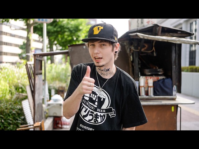 A young man from France is training at a Japanese Yatai in Fukuoka, aiming to open a food stall