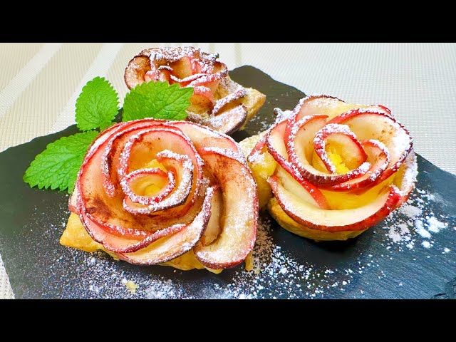 Rose Apple Tart, An Apple and Puff Pastry , Quick, Easy and Beautiful Dessert!