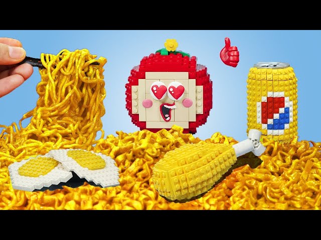 Bowl to Build: A LEGO KOREAN RAMEN Mukbang Show !! | Lego ASMR