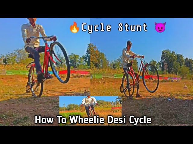 Normal Cycle Stunt Wheelie 😈 Desi Cycle Stunt 👑 Bicycle Wheelie video cycle rider stunt #stunt