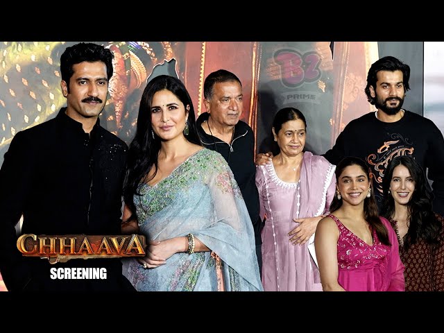 Sharvari Wagh , Sunny Kaushal , Vicky Kaushal With Wife Katrina Kaif At Chhaava Special Screening