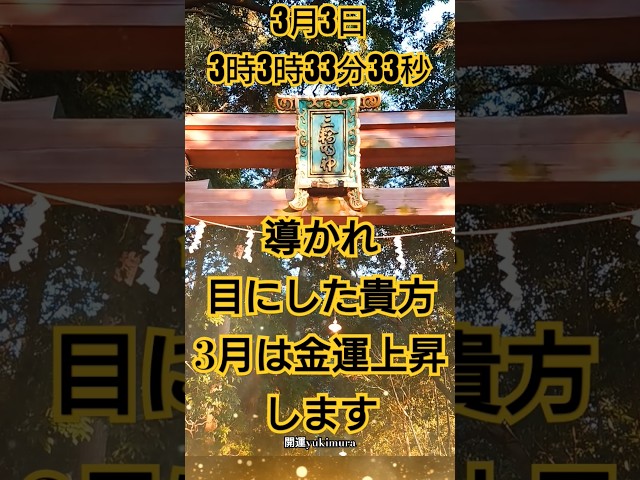 【人生大好転】365日に1度のゾロ目月!!3月は、金運上昇おめでとうございます🎊 金運金運金運最高!! #スピリチュアル #金運 #開運 #波動 #浄化