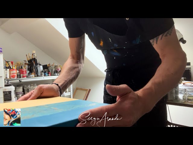 HOW TO PAINT EASY ABSTRACT PAINTING DEMO / ART TUTORIAL FOR BEGINNERS / MASKING TAPE & ACRYLICS DIY