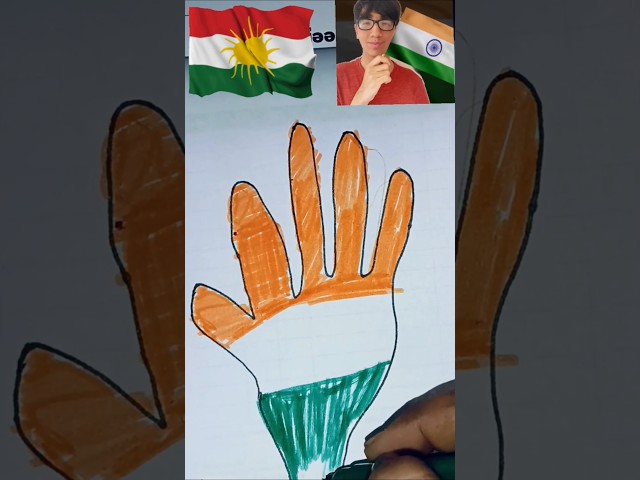 🇮🇳India flag drawing on✋hand / flag drawing  || #art #viralshort #shorts #youtube #flag