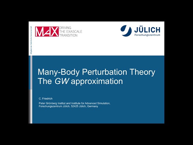 Many-Body Pertubation Theory - The GW approximation - - Picking Flowers 2019