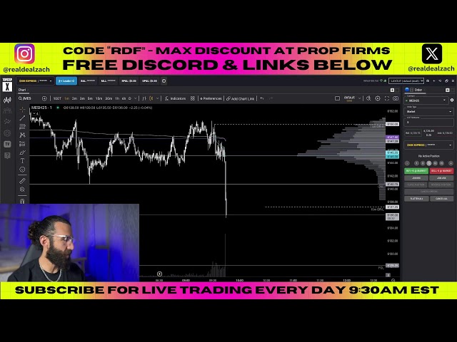 🔴 Live Day Trading ES YM NQ Futures -  Funded Prop Accounts Topstep + Tradeify - 2/20/25 📈