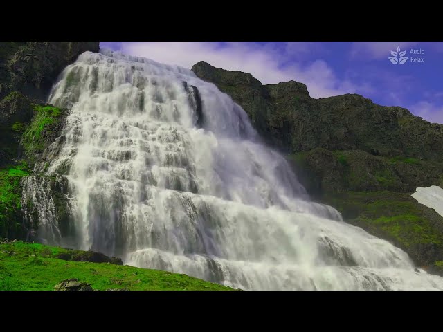 Giant Waterfall Sounds. (10 hours waterfall white noise for Sleeping)