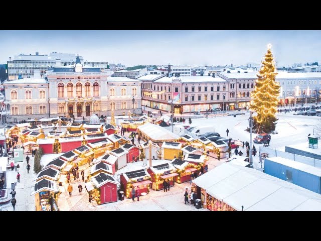 🎅🏽🅻🅸🆅🅴🎄Finland🏘️🎁Webcam from Porvoo Market❄️🎉Joulumarkkinat Porvoosta