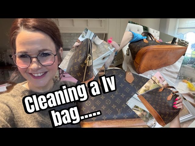 Relaxing Cleaning up a vintage LOUIS VUITTON ALMA PM HANDBAG  before & after asmr #asmr