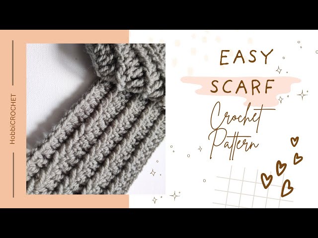 Scarf Crochet free pattern step by step tutorial for beginners. Easy scarf  Boyfriend/ Unisex scarf