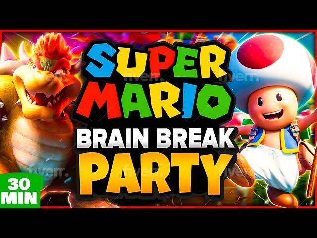 Summer Mario Brain Break Party ☀️ Freeze Dance & Run ☀️ Just Dance ☀️ Mario Matthew Wood Challenge