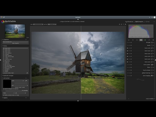 Editing moments with darktable 2.6.1 Episode 11: old windmill