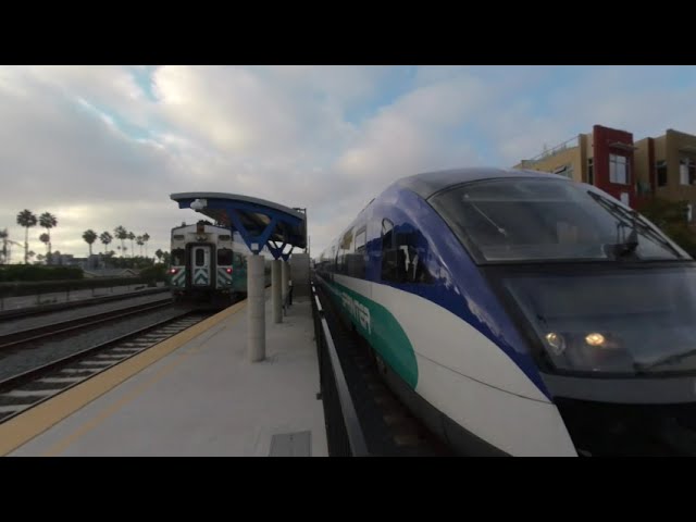 VR180 - NCTD Sprinter DMU (Diesel Multiple Unit) Departing in Oceanside CA - September 28th 2020